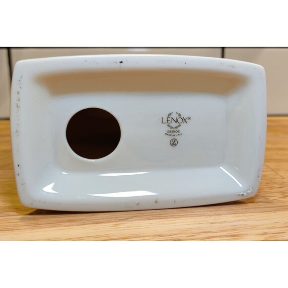 LENOX FLEUR DE LIS COLLECTION PLATINUM MANTLE CLOCK-Works! - Picture 6 of 10